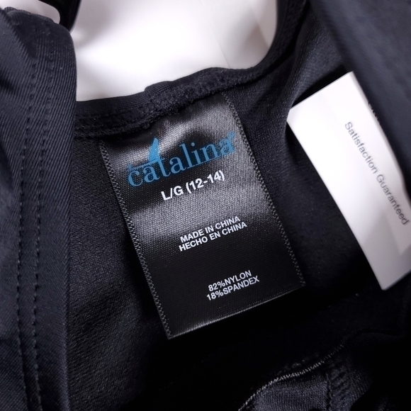 NEW Catalina Black Multicolored 1 Pc Swimsuit Size  12 / 14 - Picture 7 of 13